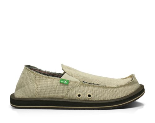 Sanuk Mens Hemp Light Olive Shoes | DLPTFE920